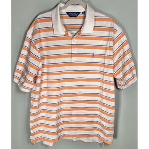 Polo Golf Ralph Lauren Orange Blue XXL Men's Polo Shirt 100% Pima Cotton